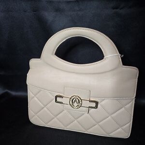 Elegant Cream Quilted Handbag